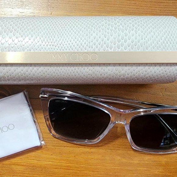 ?SALE? NEW AUTH Jimmy Choo SADY Transparent Sunglasses Crystal 56-16-145 main image 8